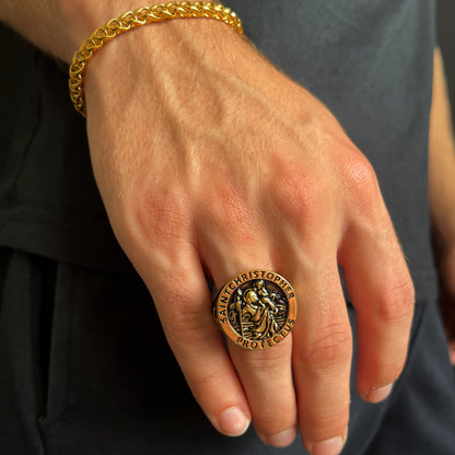 St Christopher Ring Gold