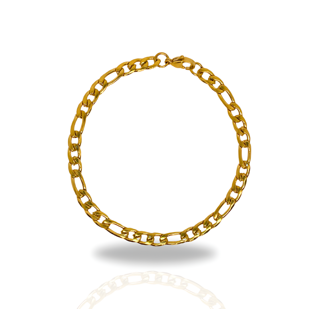 Figaro Chain Bracelet Gold