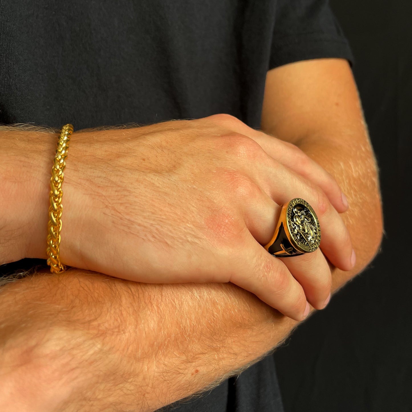 St Christopher Ring Gold