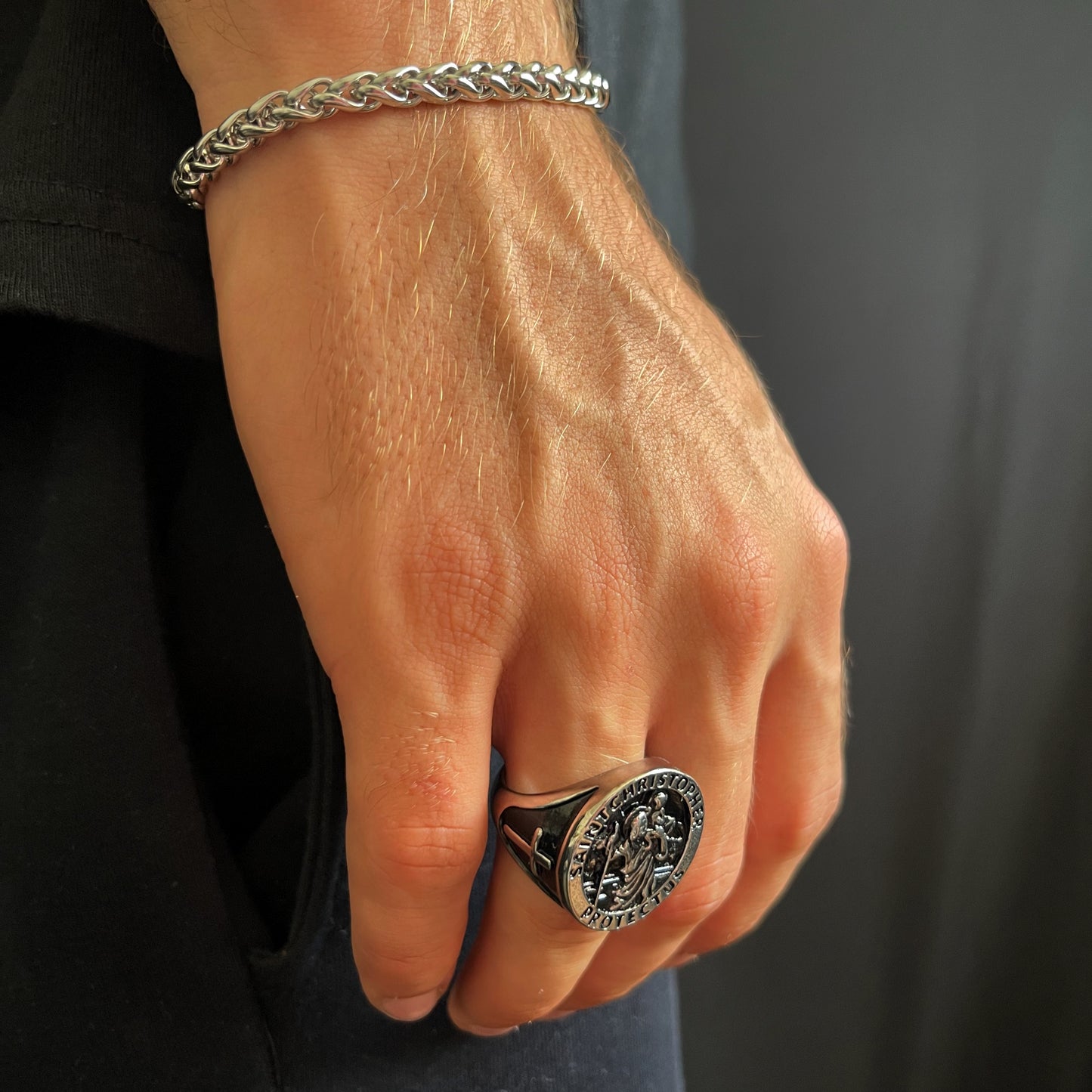 St Christopher Ring Silver